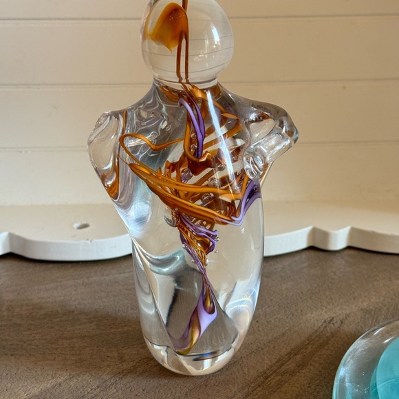 Schmidt Rhea Art Glass Sculpture paperweight 7" "Loving Couple" Signed - Picture 7 of 16